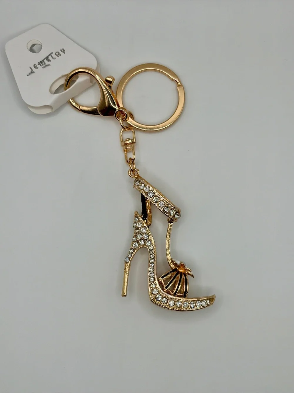 Bling Gold Crystal High Heel Keychain/Bag Charm